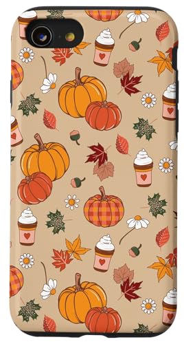 Thanksgiving Fall Leaves Autumn Pumpkin Spice Coffee Lover Case for iPhone SE (2020) / 7 / 8
