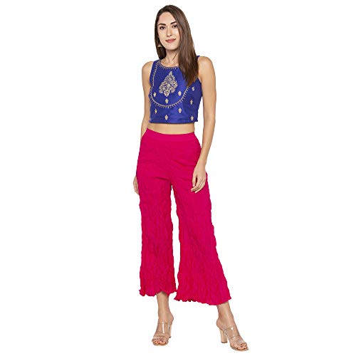 Image of Globus Women Casual Loose Fit Cropped Parallel Trousers