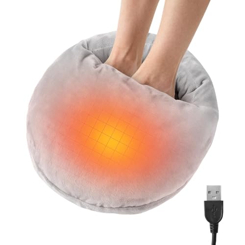 Calentador eléctrico de pies para mujeres y hombres, calentadores de pies fríos, calentador de pies cálidos para pies fríos con 3 ajustes de calor, almohadilla eléctrica debajo del escritorio para