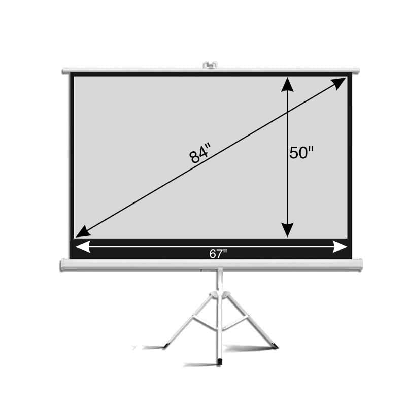 Image of BIG VUE Matte Grey Fabric Tripod Projector Screen with Stand - Indoor and Outdoor Wrinkle Free Projection Screen for Home, School & Office Presentation (84 Inch, 4:3 Aspect Ratio)