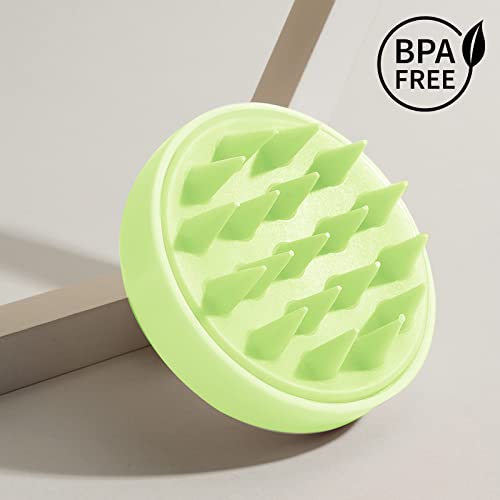Phantasy® Kopfhaut Massagebürste, Shampoo Silikon Haarbürste für Peeling und Kopfmassage verwendet werden, um die Durchblutung der Kopfhaut zu verbessern, Avocado Grün