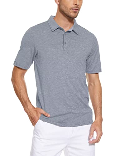 Magcomsen Mens Polo Shirts Short Sleeve Golf Polos For Men Athletic Shirts Running Shirts Casual Shirts Workout Shirts Quick Dry Golf Polo Shirts For Men Light Grey #TOP1