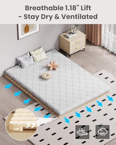 image for Meulbaty Bed Plate, Guest Tatami Queen Bed Frame,Japanese Tatami Mat, 