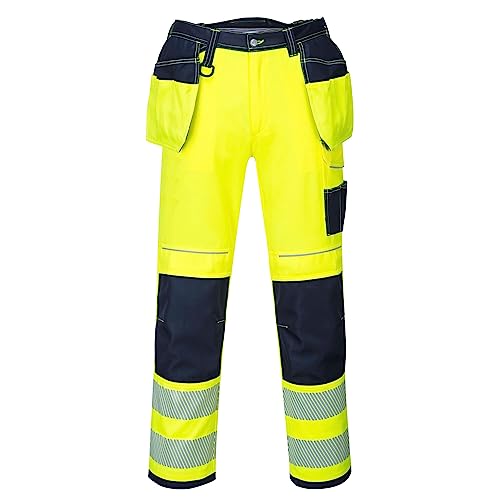Portwest T501 PW3 Hi-Vis Holster Pocket Work Trousers Polycotton