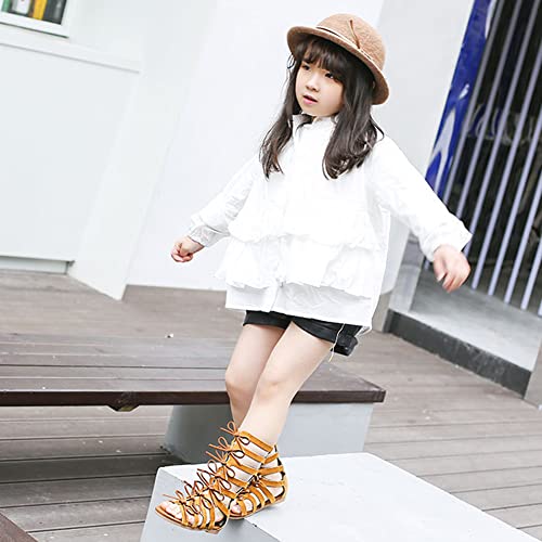 Ubella Girls Zipper Bowknot Strappy Knee-High Gladiator Sandals Comfort Flat Zip Up Boots Shoes (Toddler/Little Kid) #TOP4