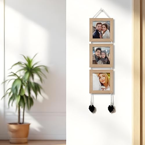 Image of Art Street Photo Frame For Wall Set Wall Hanging Picture, Photo Frame For Home and Office Decoration (Set of 3, 5x5 Inch - Beige)