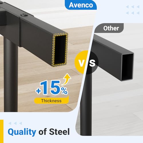 Avenco Metal Platform Bed Frame Full Size with Classical Headboard and Footboard, 14 Inch, Under Bed Storage, Strong Metal Slats Support, Mattress Foundation, No Box Spring Needed