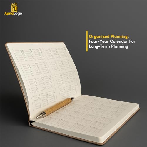 Image of Customised Diary and Pen Set with Premium Gift Box | Kraft Cover Diary and Pen | Corporate Gifts for Employees,Staff,Clients | Personalised Eco-Friendly Gift for Men, Women