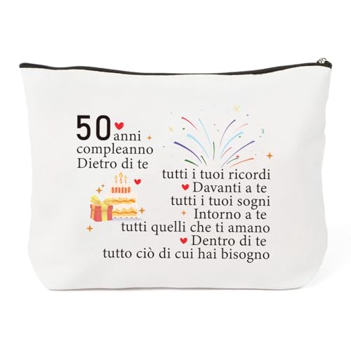 Regali Compleanno 50 Anni Donna, Idee Regalo per i Anni Donna Amica, Regali per lei 50 Anni Beauty Case Natale Regalo San Valentino Mamma Nonna Zia