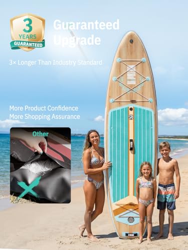 Image of Niphean (Extra Large) Inflatable Paddle Board, SUP for 2+1 People /Family 500lbs Capacity Stand Up Paddle Board with SUP Accessories, StabilTrac Fin Non-Slip Paddleboard for Adults