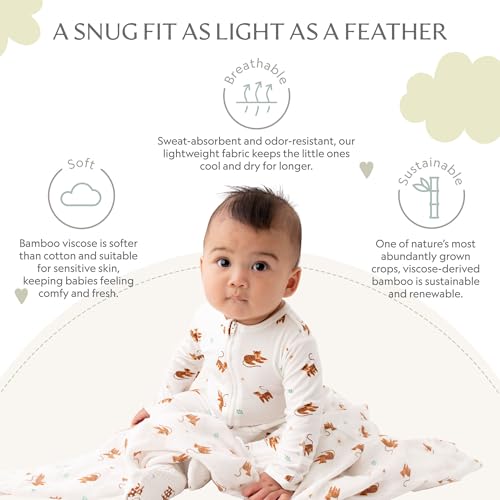 Image of Bamboo Little Soft Baby Footie Pajamas, Baby Clothes, Newborn Sleepers, 95% Viscose and 5% Spandex, 0-24 Months
