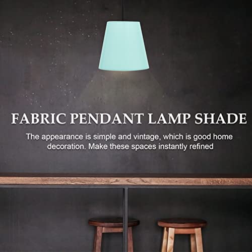 Image of Fabric Lampshade Pendant Lamp Shade Barrel Lamp Cover Table Lamp Light Cover for Table Chandelier Wall Lamp, Green