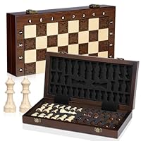 Peradix Magnetic Wooden Chess Set for Kids & Adults, Age 6+ | Folding Chess Board with 2 Extra Queens | Educational Strategy Game for Travel & Storage