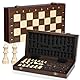 Peradix Transportabel schachspiel Magnetisch-Klappbar Mini Reiseschach mit Extra Damen 30CM - Magnetische Schach Holz für Kinder Reise,Camping