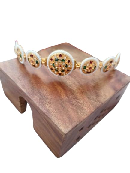 SPARKLING Floral Kundan Studded mathapatti Sheesh Patti Hairband - Traditional Golden Headpiece for Women and Girls jewellery