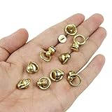 JPGhaha Boutons de Rivet en Laiton avec Anneau 19 x 9mm, 32PCS Rivet à Anneau en D Goujon Rivet avec Anneau pour Fabrication de Bricologe pour Fixer les Ceinture Jeans Sac à Dos