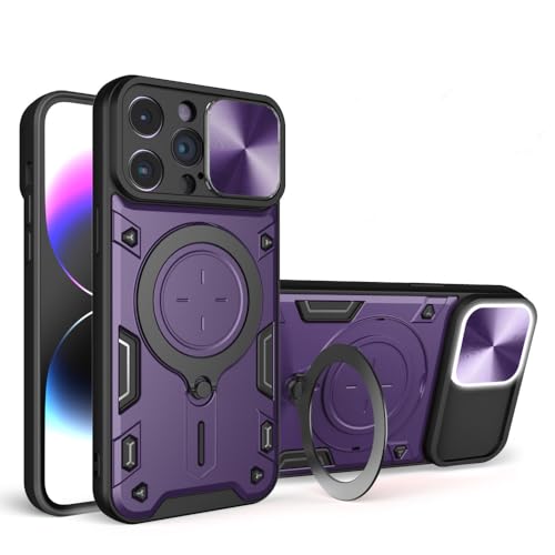 Coque pour iPhone 12 Pro Armor antidérapante violette avec anneau