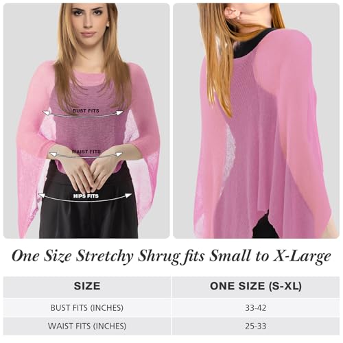 Image of Women Sheer Poncho Shrug Summer Sheer Blouse Top Lightweight Poncho Bolero for Evening Dress