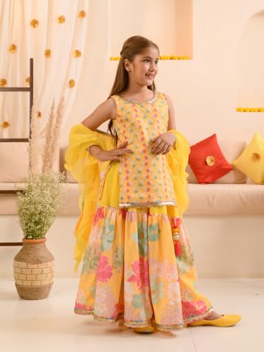 Image of Pspeaches Girls Kurta & Sharara With Dupatta