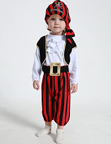 MOMBEBE COSLAND Barboteuse Pirate Bébé Garçons Nourrisson Tenue Halloween 0-24 Mois - Image 4