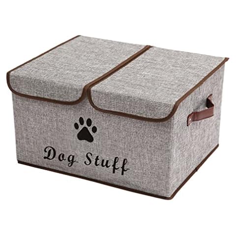 Morezi Large Dog Toy Storage Box with Lid Basket Organizer - Perfect Collapsible Bin for Living room, Playroom, Closet, Home Organization - LightGray Cover