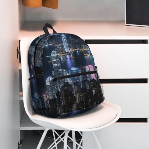 Sac à dos léger avec vue de Hong Kong pour gym et sport unisexe - 6