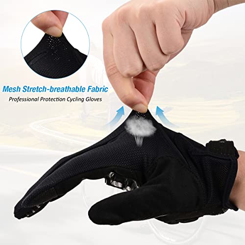 Firelion Men/Women Bicycle Cycling Gloves, Full-Finger Anti-Skid Shock-Absorbing Outdoor Mtb Downhill Off Road Gloves For Racing, Touch-Screen Sports Bike Protective Gloves #TOP2