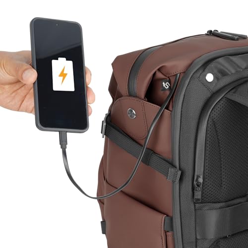 Image of VANGUARD VEO Lite B30L Camera & Everyday Backpack (Chocolate) - Fits Full-Frame Camera with 70-200mm Attached + 4 Lenses, 16 inch Laptop Storage, 3-Way Access, Convertible Daypack Design