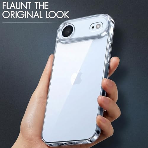 Image of Fashionury 3D Raised Transparent Crystal Clear Back Cover for iPhone 17 Air | Shockproof Design | Anti-Slip Grip | Camera Protection | 360 Degree Protection Mobile Case