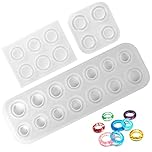 ZYFC 3 PCS Resin Ring Mould,Silicone Ring Resin Casting Mold,Jewelry Casting Mould,Flat Rings Mold DIY Jewelry Accessory Silicone Pendant Mold for Wedding Birthday Gifts Decoration DIY 24 Holes