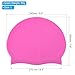PATIKIL Silicone Swim Cap, 2 Pcs Waterproof Swimming Hat Non-Slip Adult Swimming Caps for Women and Men Swim Training Racing, Pink