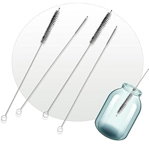 Set of 4 Cleaning Brushes for Fully Automatic Coffee Machines, 3 mm and 7 mm Diameter, Hose Brush, Suitable for Miele, Jura, Siemens Krups, Saeco, Melitta, Bosch, Nivona - for Milk Pipes, Brewing