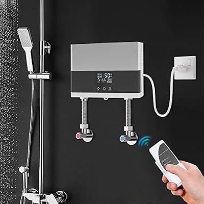 Tankless Water Heater Electric, 4000W 110V Instant Hot Water Heater on Demand with Remote Control Touch Display Screen, Water Heater Under Sink for RV Kitchen Bathroom