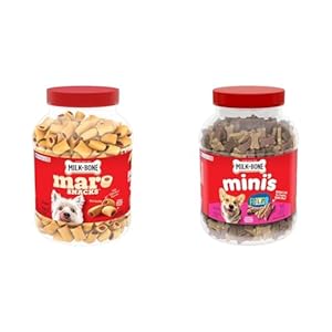 Milk-Bone Dog Treats Bundle: MaroSnacks Beef 40 Ounce + Flavor Snacks Mini’s 36 Ounce