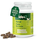 Ida Plus Renal Care Mini Sticks - für eine natürlich gesunde Nierenfunktion - gleicht Phosphatüberschuss aus - bindet urämische Toxine bei Katzen - unterstützt die Harnausscheidung der Katze - 40g