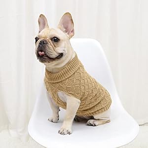Dog Sweater Turtleneck Classic Pet Knitted Sweaters Warm Cute Puppy Sweatshirt Pullover Winter Dog Clothes Sweater Apparel for Indoor and Outdoor Use(Khaki,S) Dog Sweater Turtleneck Classic Pet Knitted Sweaters Warm Cute Puppy Sweatshirt Pullover Winter Dog Clothes Sweater Apparel for Indoor and Outdoor Use(Khaki,S)