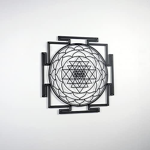 Colorfull Worlds Sri Yantra – Décoration murale en métal – Géométrie sacrée – Chakra – Décoration murale pour pendaison de crémaillère,...