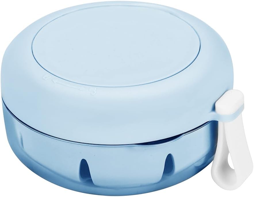 Hannea Denture Case, Denture Bath Case Cup Box Holder, Leak Proof Portable Retainer Case, Denture Box With Strainer & Mirror For Travel, Denture Case For Aligner Retainer Mouth Guard, Blue - Plastic