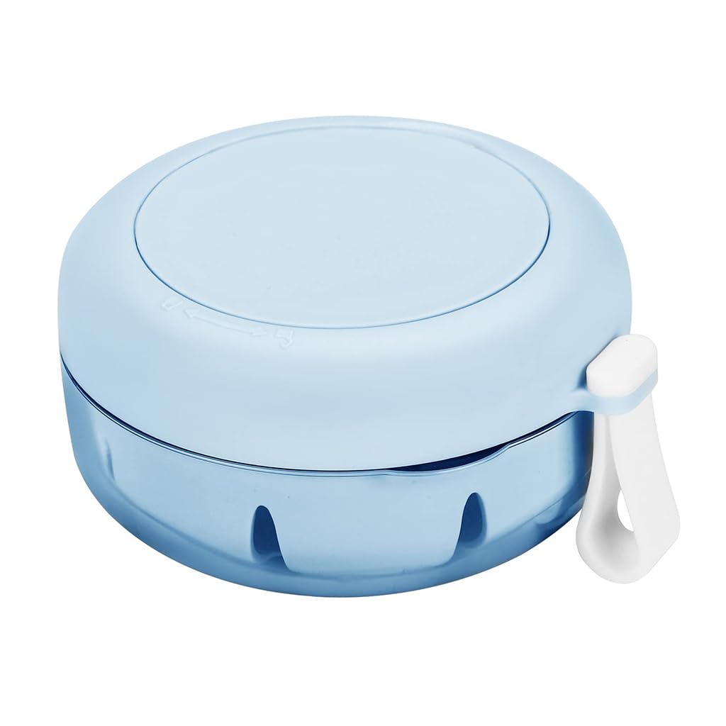 Hannea Denture Case, Denture Bath Case Cup Box Holder, Leak Proof Portable Retainer Case, Denture Box With Strainer & Mirror For Travel, Denture Case For Aligner Retainer Mouth Guard, Blue - Plastic