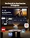 4K Beamer Heimkino 1500 ANSI Lumen Tageslicht Smart Projektor mit Apps, ToF Autofokus & Trapezkorrektur, 30W Dolby Audio, MEMC, 360° Schwenkstativ – Gaming Beamer für Handy, Wohnzimmer, Outdoor