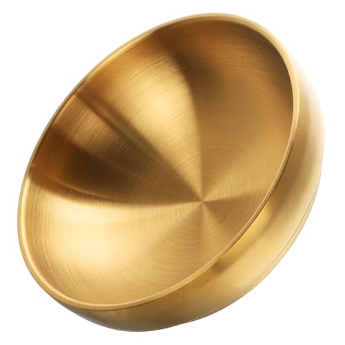 MUCKLILY Decorative Metal Bowl 7.4 Inch Gold Stainless Steel Key Holder Fruit Dish Candy Organizer Home Décor for Entryway Desktop Storage