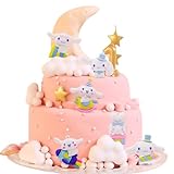 Kapunitzio 9PCS Cute Kawaii Cake Topper Set, Cake Decorations,Lovely Characters Figurines for Kids Birthday or Anime Theme Party Decorations,Ornaments Room, Diy Pendants, Keychain Accessories