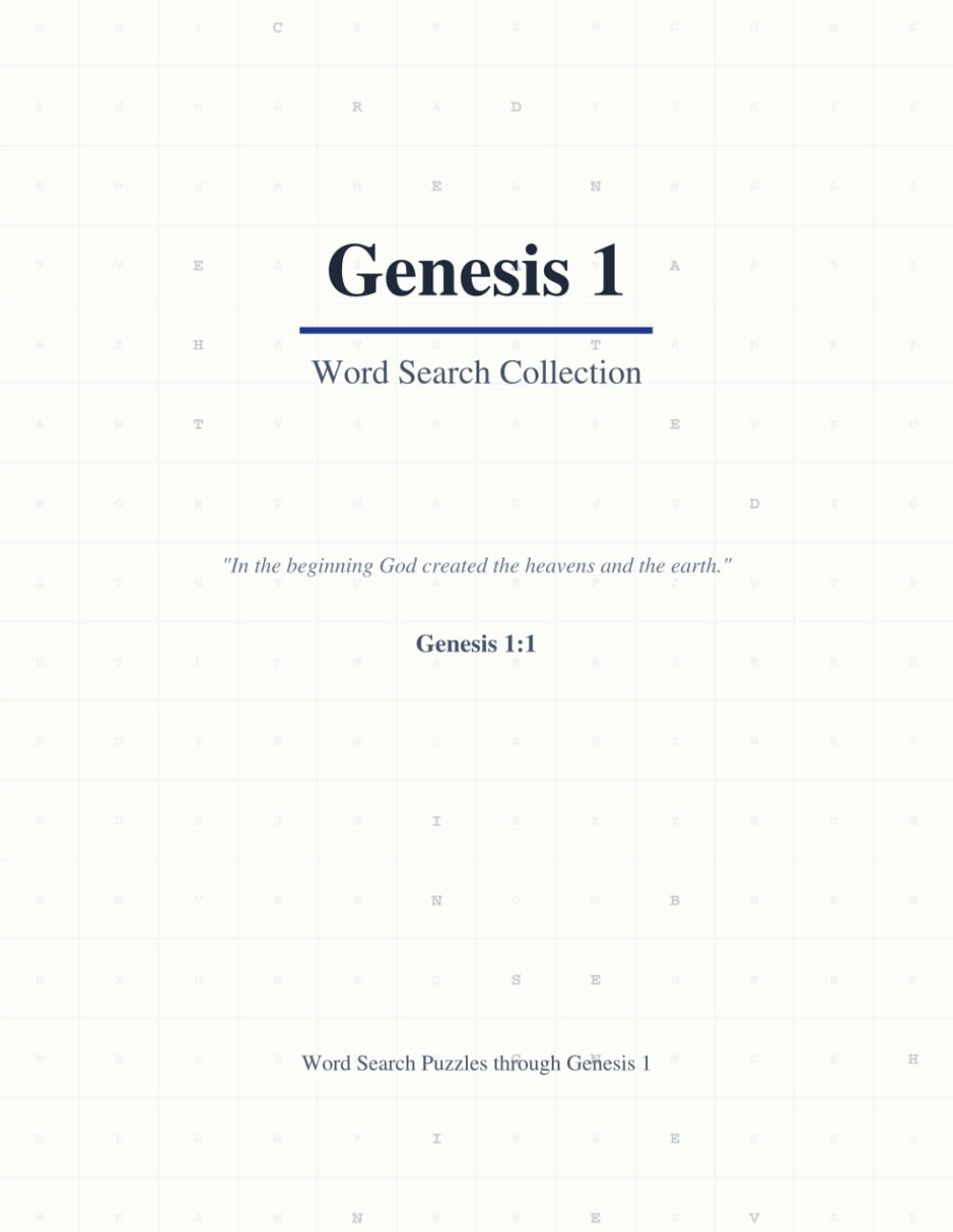 Bible Word Search: Genesis Chapter 1: Study Every Verse Through Word Search Puzzles – Large Print Bible Word Search with Answers