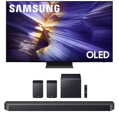 Samsung QN65S90FAFXZA 65 Inch 4K OLED Smart TV with a HW-Q990F Q Series Soundbar 11.1.4 Ch Subwoofer with Rear Speakers (2025)