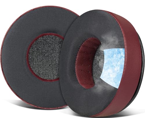Image of SOULWIT Cooling-Gel Earpads Replacement for Skullcandy Hesh & Hesh 2 Wireless Over-Ear Headphones, Ear Pads Cushions with Noise Isolation Foam - Burgundy