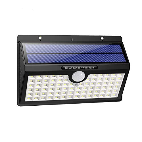 HETP Lampe Solaire Extérieur [Version à économie D'énergie] 78 led 2000mAh Détecteur de Mouvement éclairage Solaire Extérieur étanche Sans Fil Spot Solaire Lumière Puissant Sécurité pour Jardin Cover