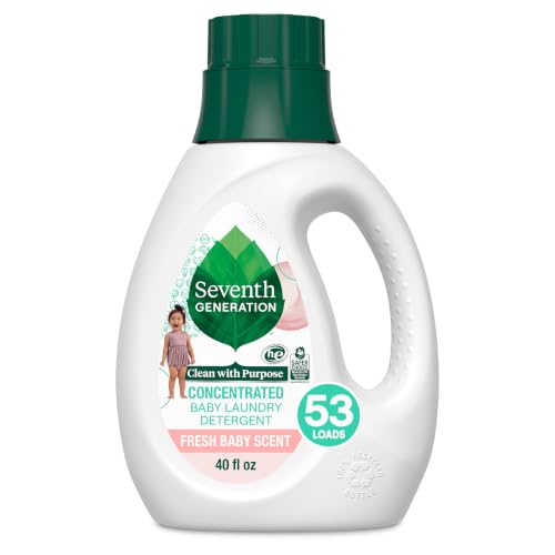 Image of Seventh Generation Concentrated Baby Laundry Detergent, Stain Fighting Formula, Fresh Scent, 40 oz (53 Loads)