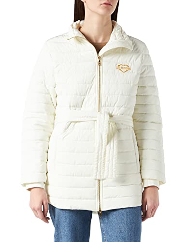 Veste Femme Love Moschino de luxe doudoune en nylon avec broderie coeur or