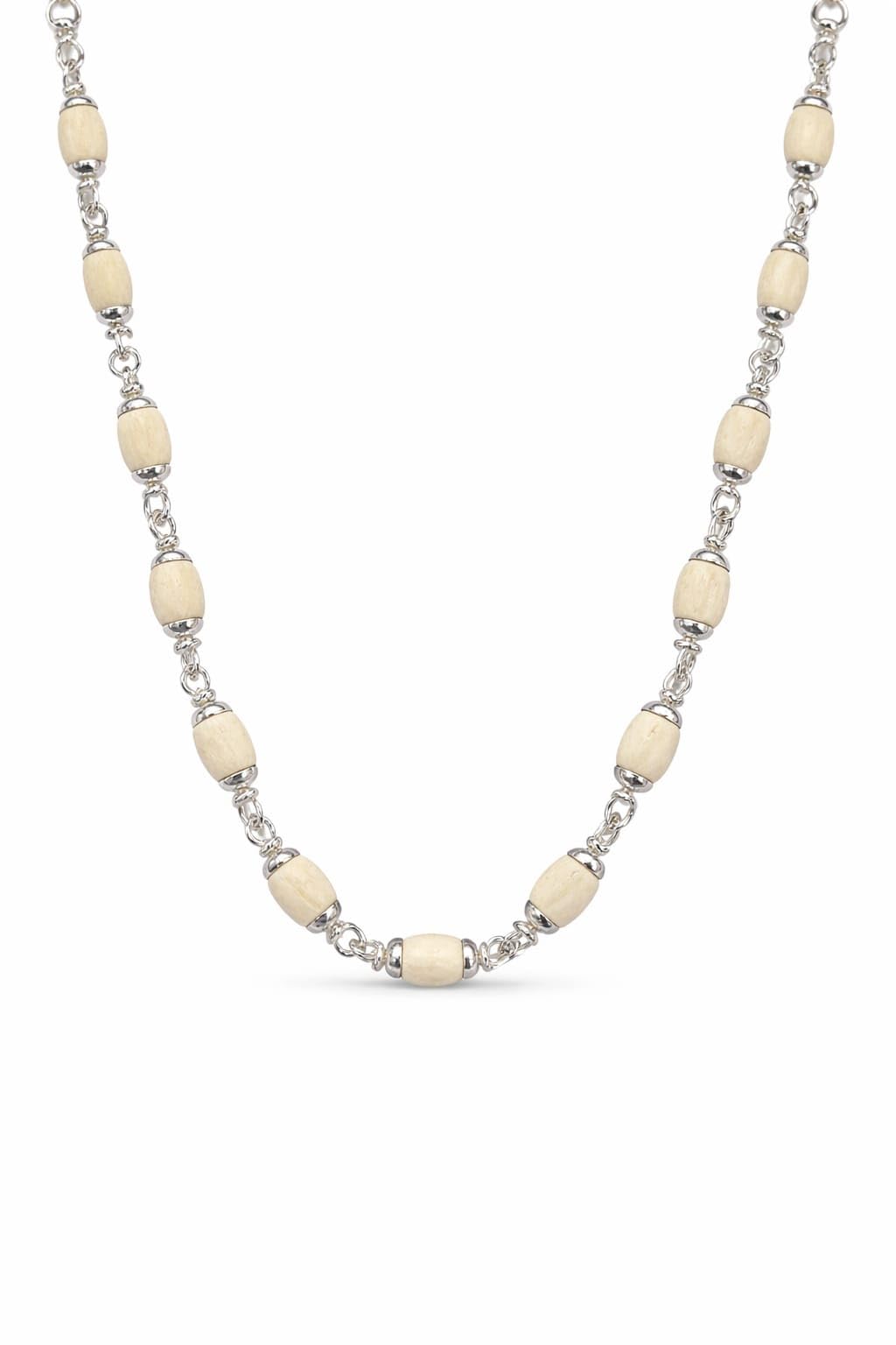 Pure Tulsi Mala Necklace with 925 Sterling Silver Chain | Original Tulsi Wood Beads Kanthi Mala for Men & Women | Spiritual Daily Wear Necklace | Lightweight-picture-18
