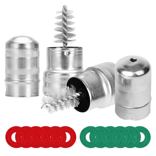 YTFRL Battery Terminal Cleaner Tool Kit, 2 Battery Cleaning Brushes and 12 Anti Corrosion Terminal Washers Protector Fiber, Battery Post Wire Brushes for Car, Marine, Boat, RV